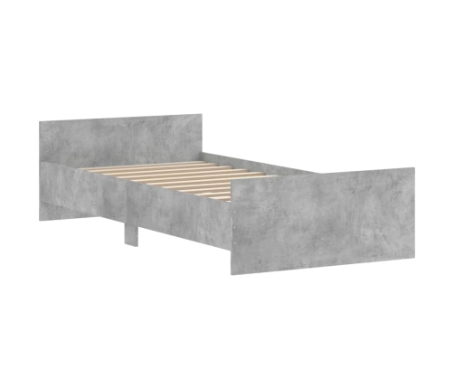 Estructura de cama madera de ingeniería gris hormigón 100x200cm