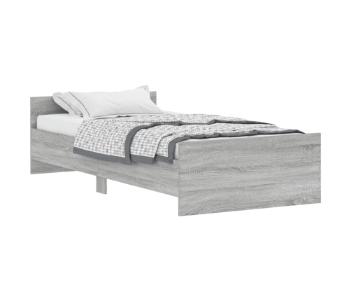 Estructura de cama madera de ingeniería gris Sonoma 100x200 cm