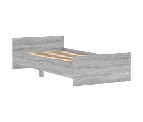 Estructura de cama madera de ingeniería gris Sonoma 100x200 cm