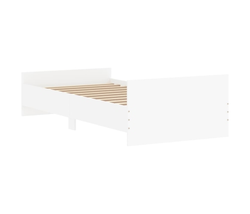 Estructura de cama madera de ingeniería blanca 90x190 cm