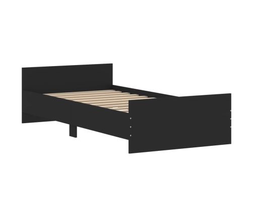 Estructura de cama madera de ingeniería negra 90x190 cm