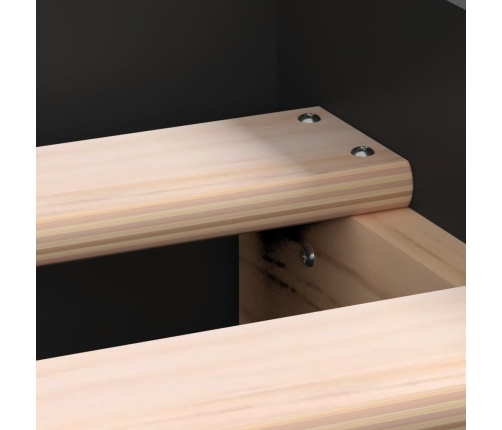 Estructura de cama madera de ingeniería negra 90x190 cm