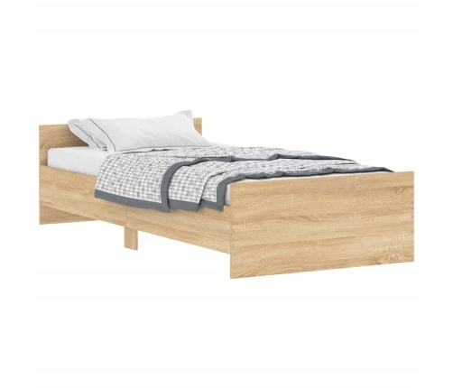 Estructura de cama sin colchón madera roble Sonoma 90x190 cm