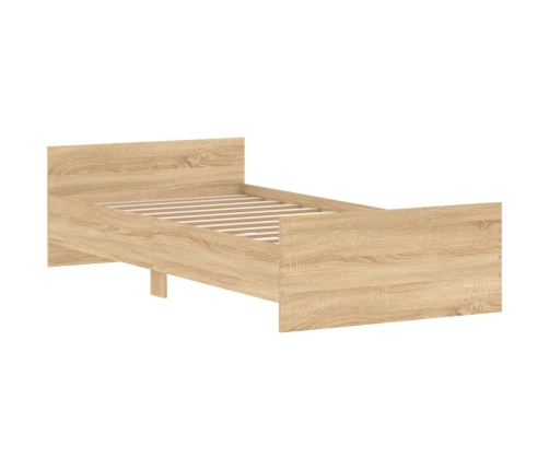 Estructura de cama sin colchón madera roble Sonoma 90x190 cm