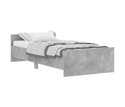 Estructura de cama madera de ingeniería gris hormigón 90x190 cm