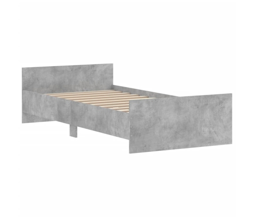 Estructura de cama madera de ingeniería gris hormigón 90x190 cm