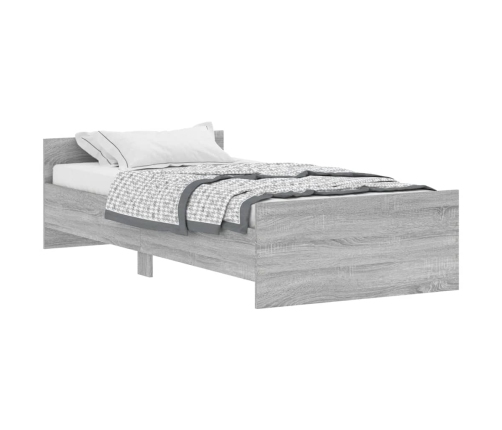 Estructura de cama madera de ingeniería gris Sonoma 90x190 cm