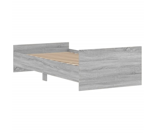 Estructura de cama madera de ingeniería gris Sonoma 90x190 cm