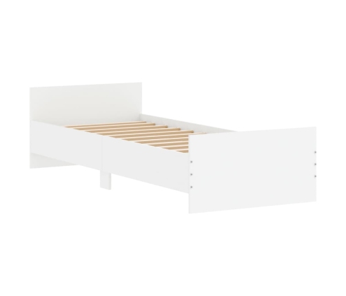 Estructura de cama madera de ingeniería blanca 75x190 cm