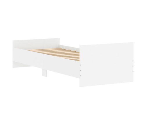 Estructura de cama madera de ingeniería blanca 75x190 cm