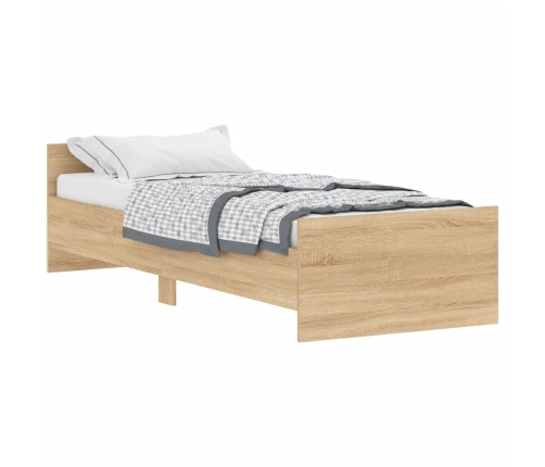 Estructura de cama sin colchón madera roble Sonoma 75x190 cm