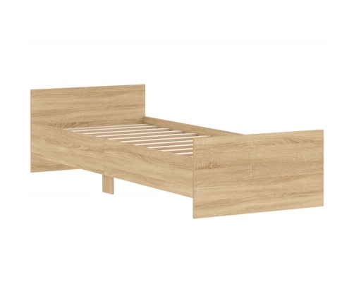 Estructura de cama sin colchón madera roble Sonoma 75x190 cm