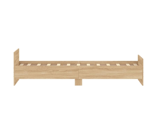 Estructura de cama sin colchón madera roble Sonoma 75x190 cm