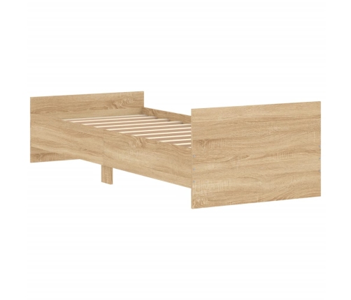 Estructura de cama sin colchón madera roble Sonoma 75x190 cm