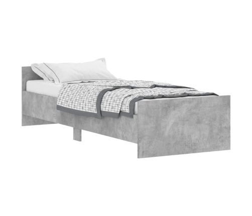 Estructura de cama madera de ingeniería gris hormigón 75x190 cm