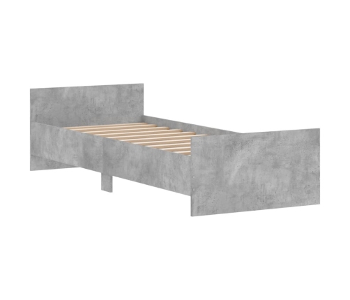 Estructura de cama madera de ingeniería gris hormigón 75x190 cm