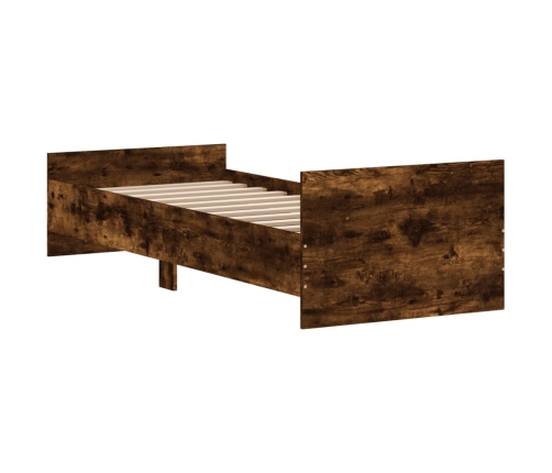 Estructura cama sin colchón madera roble ahumado 75x190 cm