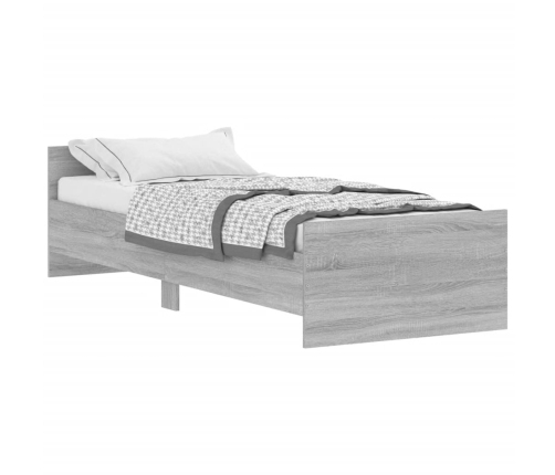 Estructura de cama madera de ingeniería Sonoma gris 75x190 cm