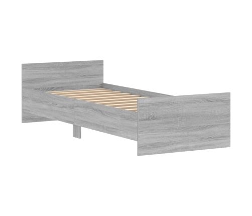 Estructura de cama madera de ingeniería Sonoma gris 75x190 cm