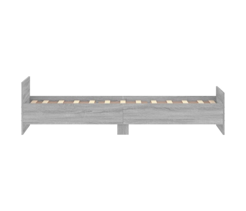 Estructura de cama madera de ingeniería Sonoma gris 75x190 cm