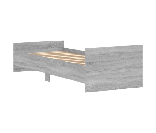 Estructura de cama madera de ingeniería Sonoma gris 75x190 cm