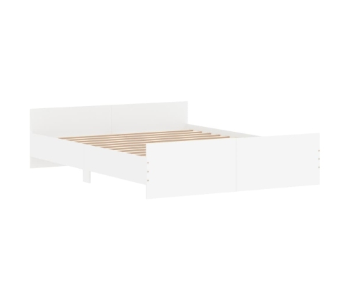 Estructura de cama con cabecero piecero blanco 150x200 cm