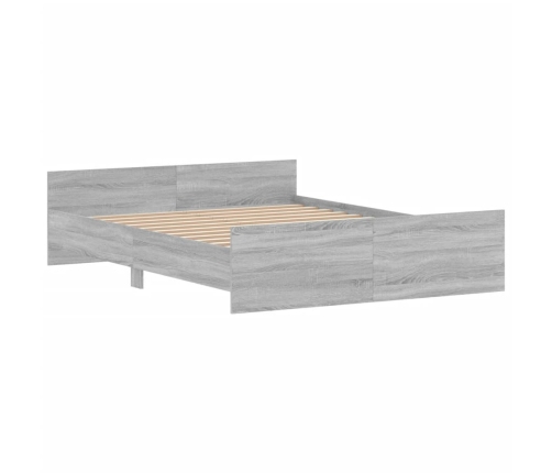 Estructura de cama con cabecero piecero gris Sonoma 150x200 cm