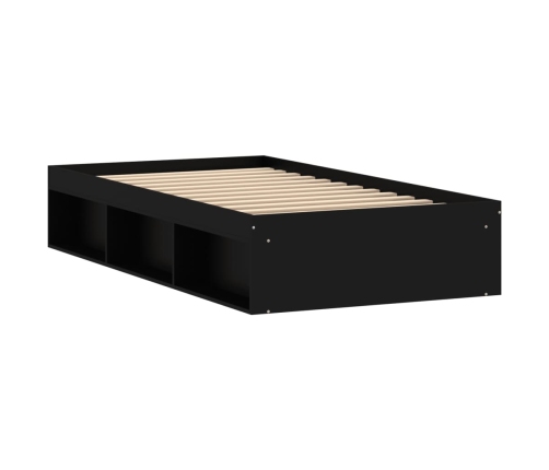 vidaXL Estructura de cama negra 100x200 cm