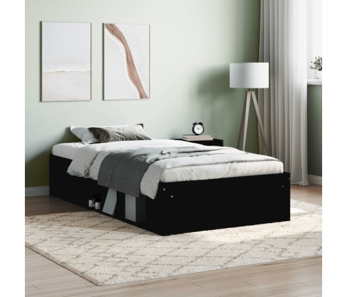 vidaXL Estructura de cama negra 100x200 cm