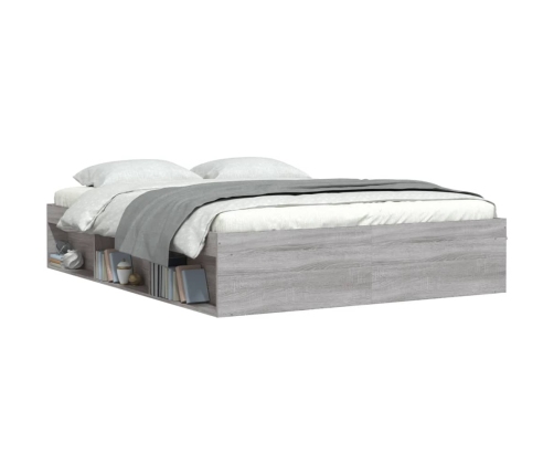 Estructura de cama gris Sonoma 140x190 cm