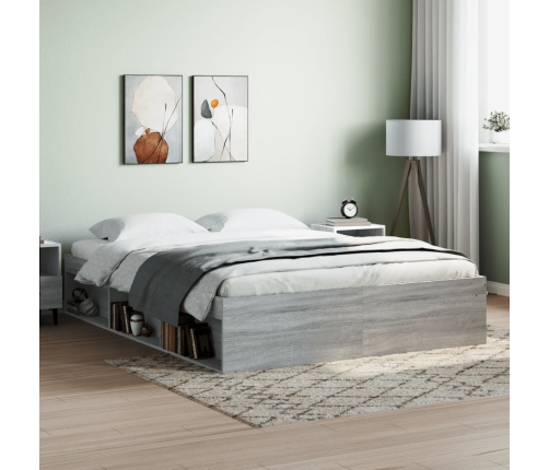 Estructura de cama gris Sonoma 140x190 cm