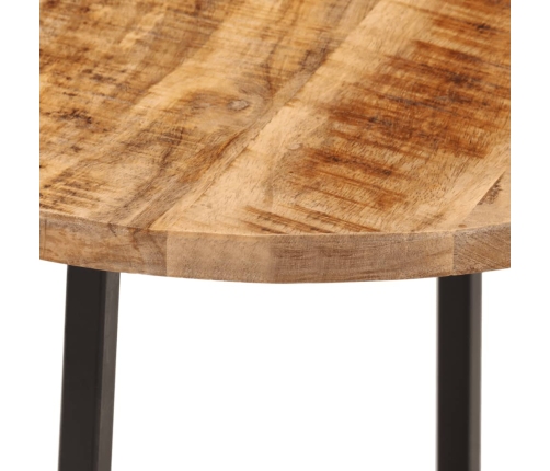 Mesa de centro hierro y madera maciza de mango 45x45x40 cm