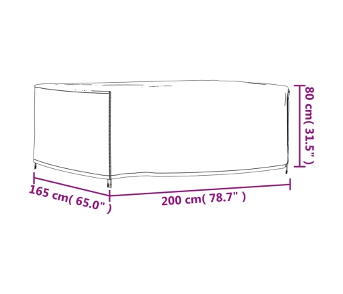 Cubierta para muebles de jardín Oxford 420D negro 200x165x80 cm