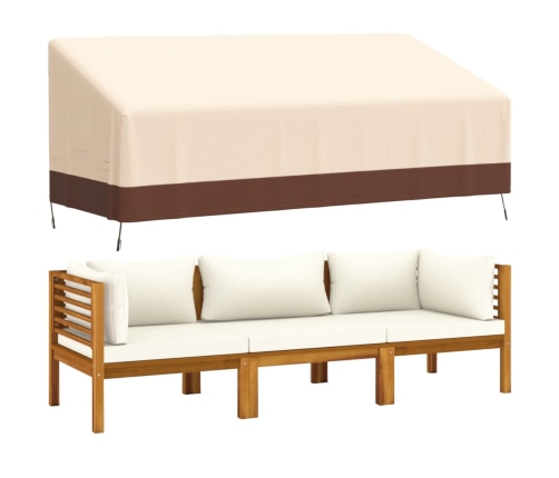 Cubierta de banco de 3 plazas Oxford 600D beige 204x86x48/73 cm