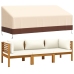 Cubierta de banco de 3 plazas Oxford 600D beige 204x86x48/73 cm