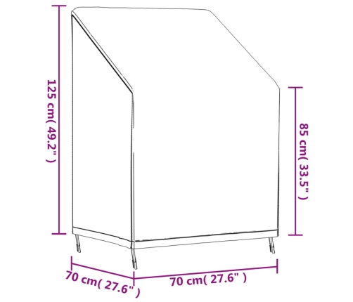 Cubierta para silla de jardín Oxford 420D negro 70x70x85/125 cm