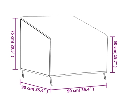 Cubierta para silla de jardín Oxford 420D negro 90x90x50/75 cm