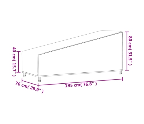 Cubierta para tumbona Oxford 420D negro 195x76x40/80 cm