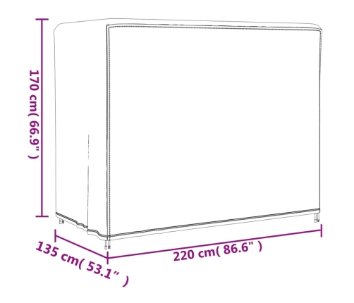 Cubierta de columpio de jardín Oxford 420D negro 220x135x170 cm