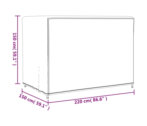 Cubierta de columpio de jardín Oxford 420D negro 220x150x150 cm