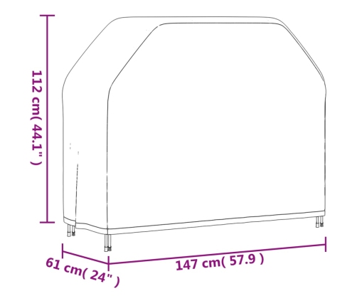 Cubierta para barbacoa Oxford 420D negro 147x61x112 cm