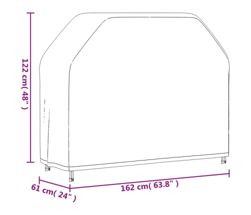 Cubierta para barbacoa Oxford 420D negro 162x61x122 cm