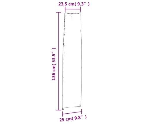 Cubierta de sombrilla de jardín Oxford 420D negro 136x25/23,5cm