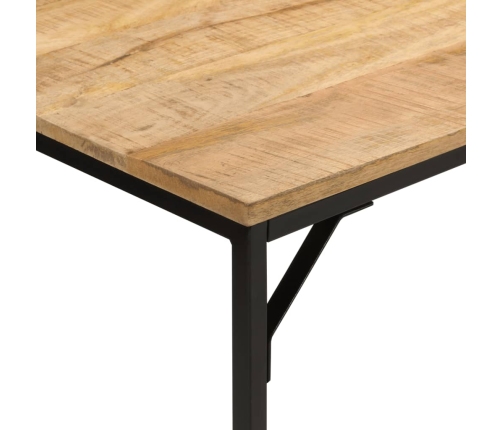 Mesa de comedor madera maciza mango rugosa y hierro 110x30x75cm