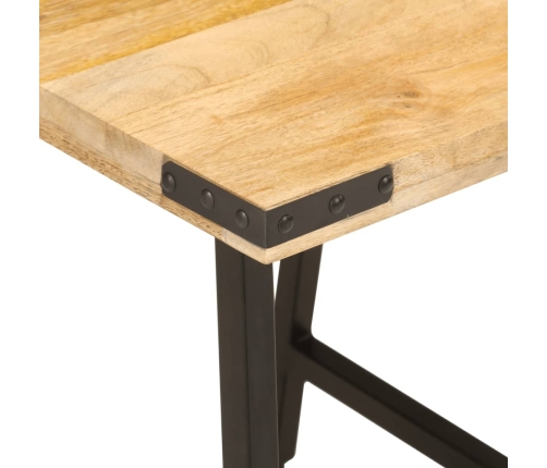 Mesa auxiliar de madera maciza de mango y hierro 45x45x50 cm