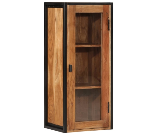 Mueble de baño madera maciza de acacia y hierro 40x30x90 cm