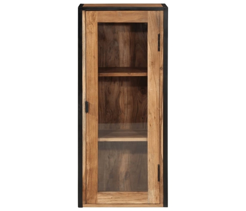 Mueble de baño madera maciza de acacia y hierro 40x30x90 cm