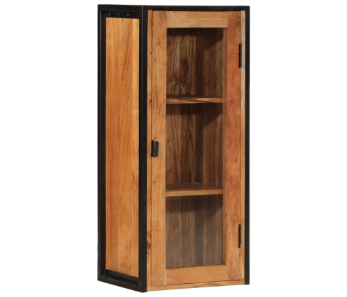 Mueble de baño madera maciza de acacia y hierro 40x30x90 cm