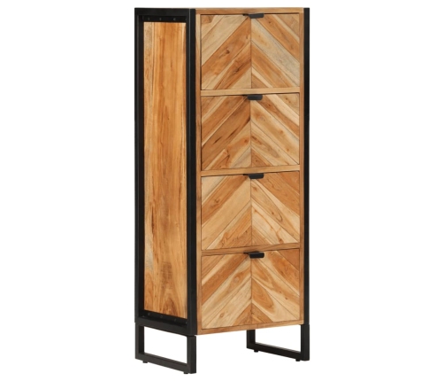 Mueble de baño madera maciza de acacia y hierro 40x30x100 cm