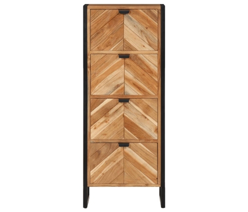 Mueble de baño madera maciza de acacia y hierro 40x30x100 cm